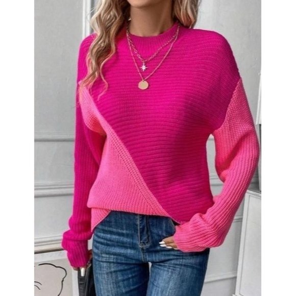 Sweaters - Beautiful Two Tone Drop Shoulder Sweater Pullovers